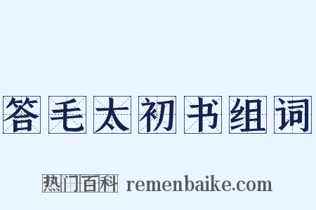 答毛太初书组词是什么意思的图片